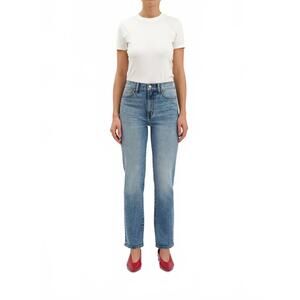 NEW DAZE smarty pants high rise slim straight jeans in face to face